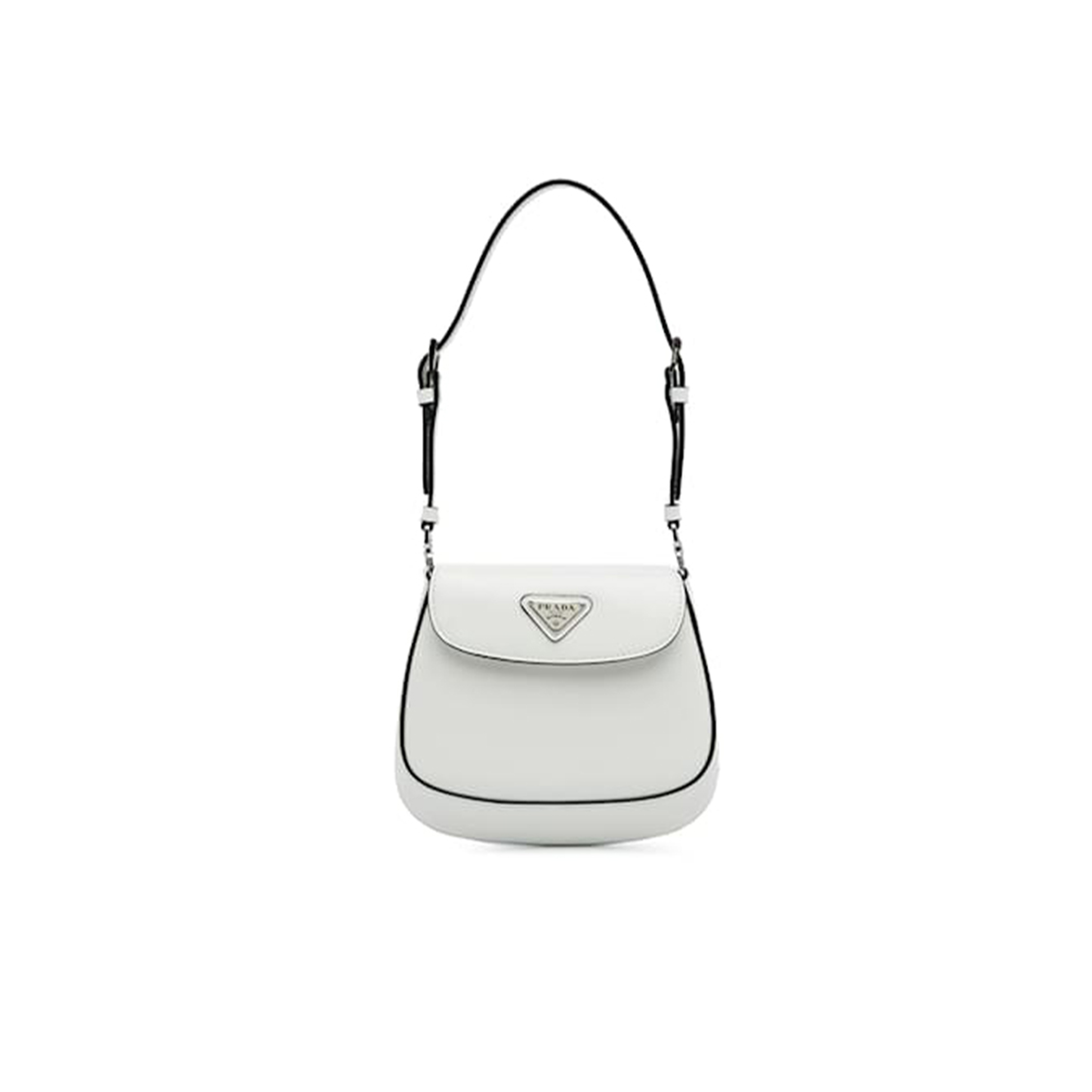 Pra*a white Pra*a mini spazzolato cleo crossbody bag 1bh188 (17*14.5*3cm)